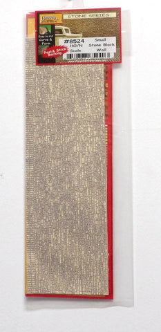 HO/N Scale Chooch 214-8524 Small Block Wall Flexible Sheet