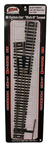 HO Scale Atlas 283 Code 100 Left-Hand #6 Mark IV Turnout/Switch