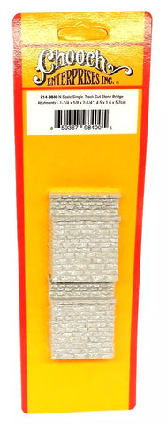 N Scale Chooch 9840 Single-Track Cut Stone Bridge Abutment (2) pcs
