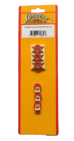 N/HO Scale Chooch 7268 Small Steel Ribbed Cable Freight Car Load (6) pcs