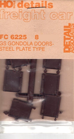 HO Scale Detail Associates 6225 GS Gondola Doors - Steel Plate Type 8/Pkg
