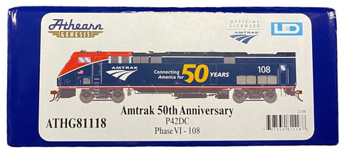 HO Athearn Genesis G81118 Amtrak P42DC 50th Anniversary Phase VI #108 DCC Ready
