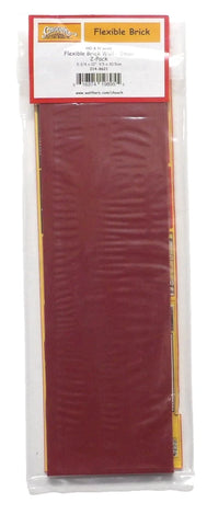 HO/N Scale Chooch 214-8621 Small Dark Red Brick Wall Flexible Sheet 2-Pack