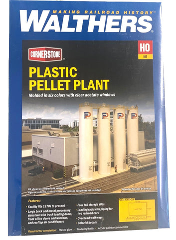 HO Scale Walthers Cornerstone 933-4145 Plastic Pellet Plant w/Silos Building Kit
