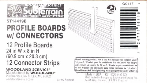 Woodland Scenics ST14419B Sub Terrain System Profile Boards Bulk Pack (12) pcs