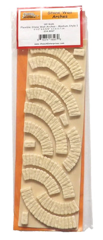 HO Scale Chooch 214-8267 Stone Wall Arches Style 1 Flexible Sheet