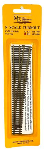 N Scale Micro Engineering 15-406 Code 70 Right Hand #6 Turnout