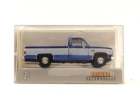 HO Scale Brekina 19652 Blue & Gray 1981 GMC Sierra Grande C10 Pickup Truck