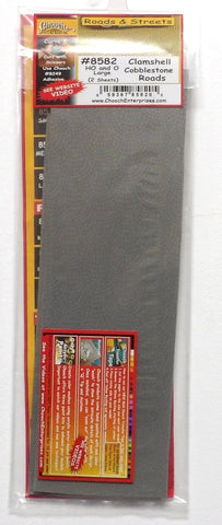 HO/O Scale Chooch 214-8582 Large Clamshell Cobblestone Road Flexible Sheet