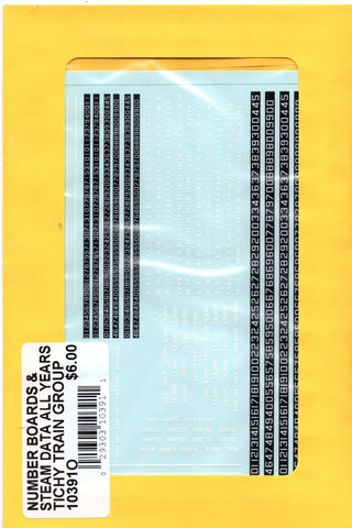 O Scale Tichy Train 10391O Number Boards & Steam Data All Years Decal Set
