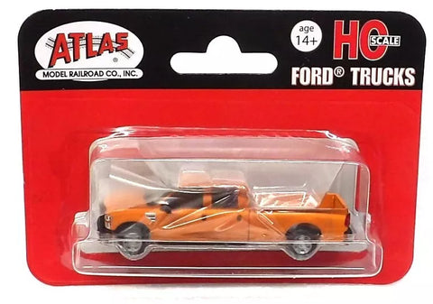 HO Scale Atlas 35000004 Ford F-350 Safety Orange Crew-Cab Pickup Truck