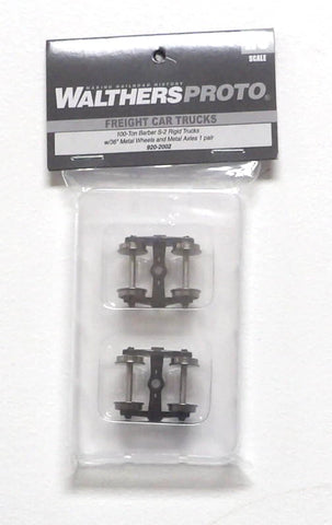 HO Scale Walthers Proto 920-2002 100-Ton Barber S-2 Trucks w/36" Metal Wheels