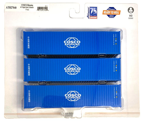 HO Scale Athearn 27040 COSCO 40' Corrugated Container Set (3) pk