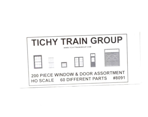 HO Scale Tichy Train Group 8091 Window/Door Assortment I - pkg (200)