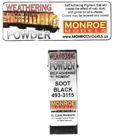 Monroe Models 3115 Soot Black Weathering Powder/Chalk 1oz 29.6ml