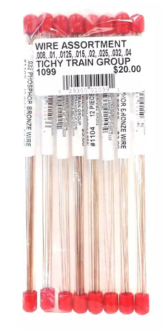 HO Scale Tichy Train Group 1099 Phosphor-Bronze Wire Assortment (8) Pack