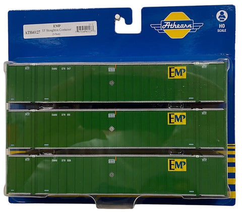 HO Scale Athearn 40127 EMP Green 53' Stoughton Containers Set #2 (3) pcs