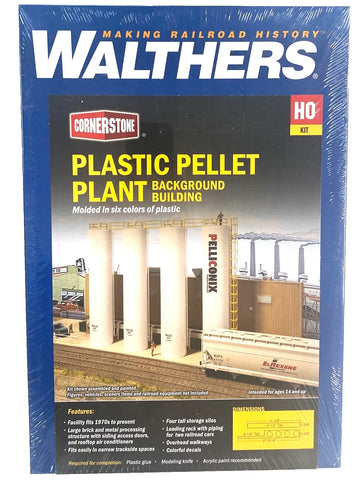 HO Scale Walthers Cornerstone 933-4146 Plastic Pellet Plant Background Kit