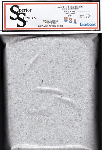 HO Scale Superior Scenics White Marble Very Fine Ballast 42 oz Bag
