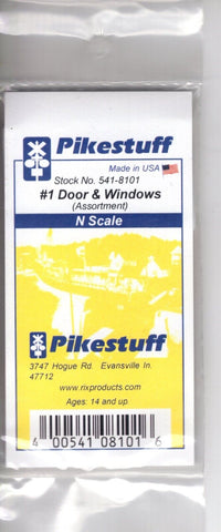 N Scale Pikestuff 541-8101 #1 Door & Windows (Assortment)