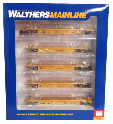 HO Scale Walthers MainLine 910-55669 Small Red logo TTX DTTX 748228 Thrall 5-Unit Rebuilt 40' Well Car