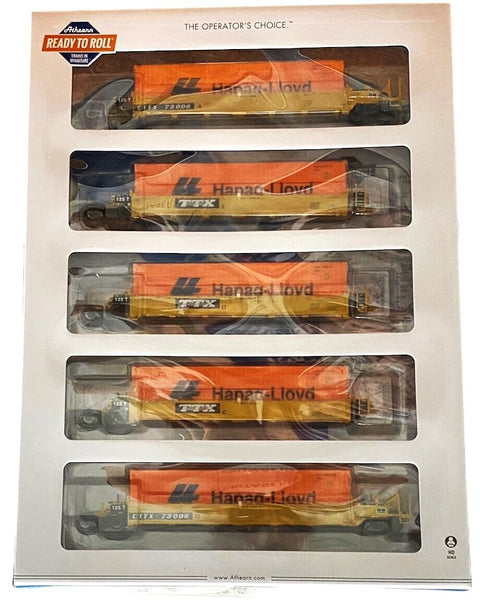 HO Scale Athearn 98929 TTX DTTX 73006 Maxi I Well Cars w/5 Hapag