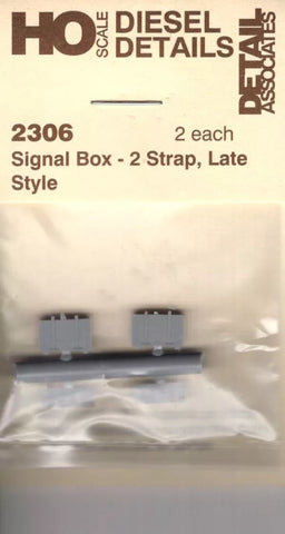 HO Scale Detail Associates 2306 Signal Box - 2 Strap, Late Style 2 Each