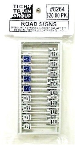 HO Scale Tichy Train Group 8264 Assorted Road Signs pkg (80)
