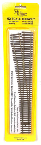 HO Scale Micro Engineering 14-805 Code 70 Left Hand #6 Turnout