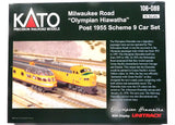 N Scale Kato 106-089 Milwaukee Road 1955 Olympian Hiawatha 9-Car Passenger Set