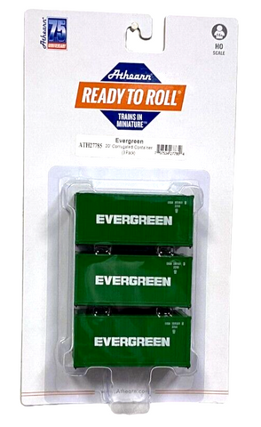 HO Scale Athearn 27785 Everrgreen ESIU 20' Corrugated Container Set #1 (3) pk