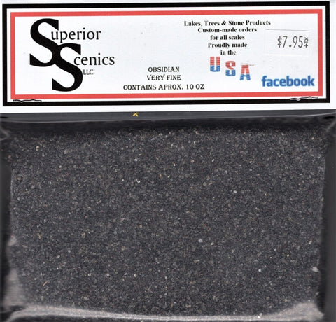 HO Scale Superior Scenics Obsidian Very Fine Ballast 10 oz Bag