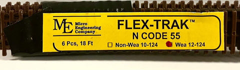 N Scale Micro Engineering 12-124 Code 55 Wood Ties Weathered Flex-Track (6) pcs