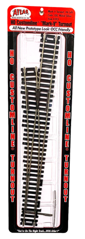 HO Scale Atlas 393 Code 100 Mark V #6 Left-Hand Turnout