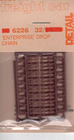 HO Scale Detail Associates 6226 Enterprise Drop Chain 32 Pkg