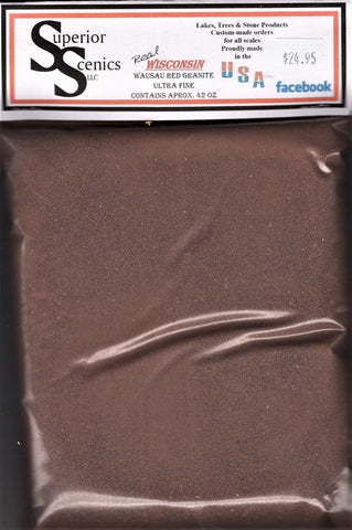 N Scale Superior Scenics Ultra Fine Wisconsin Wausau Red Granite Ballast 42 oz