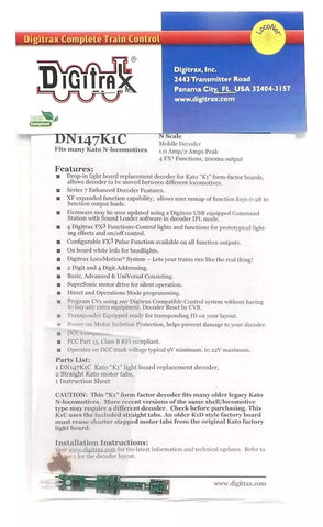 Digitrax DN147K1C Series 7 Mobile DCC Control Decoder for Kato Locomotives