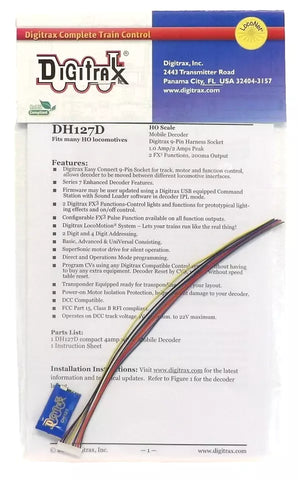 Digitrax DH127D Series 7 Mobile DCC Control Decoder for HO Scale Locomotives