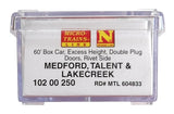 N Micro Trains 10200250 Medford Talent & Lakecreek 604833 60' Boxcar
