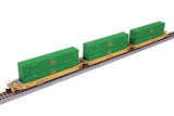 N Kato 106-6187 Gunderson MAXI-IV 3-Unit Well Car w/53' Green EMP Containers