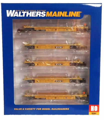 HO Scale Walthers MainLine 910-55667 Black & White  logo TTX DTTX 741228 Thrall 5-Unit Rebuilt 40' Well Car