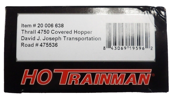 HO Scale Atlas 20006638 DTJX 475536 Thrall 3-Bay Covered Hopper ...