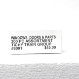 HO Scale Tichy Train Group 8091 Window/Door Assortment I - pkg (200)
