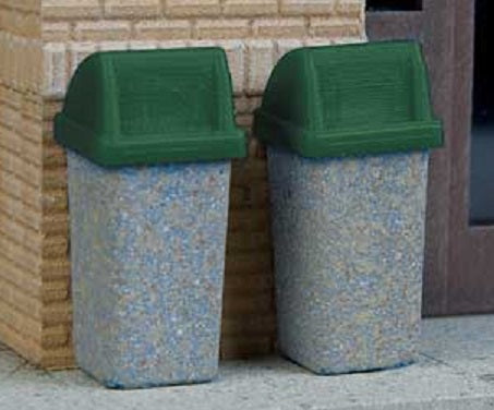 HO Scale Walthers SceneMaster 949-4174 Modern Trash Cans pkg (24)