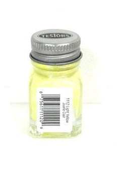 Testors 1112 Gloss Light Yellow Enamel 1/4 oz Paint Bottle