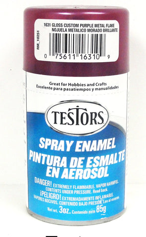 Testors 1631 Purple Metal Flake Enamel 3 oz Spray Paint Can