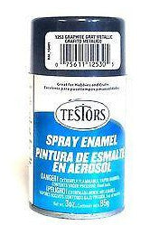 Testors 1253 Graphite Gray Metallic 3 oz Enamel Spray Can