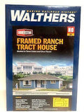 HO Scale Walthers Cornerstone 933-3775 Framed Ranch Tract House Building Kit
