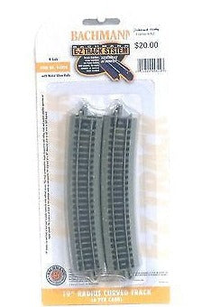 N Scale Bachmann 44804 19" Radius Curved Nickel Silver E-Z Track (6) pcs