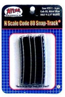 Atlas HO Code 100 Snap-Track 1/2-15 Radius Section #832